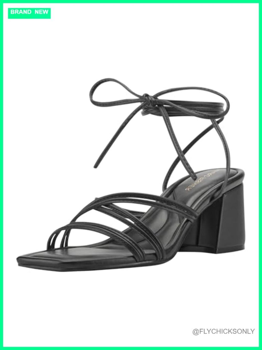 Faux Patent Leather Lace-Up Block Heel Dress Sandals